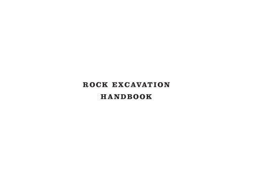 Rock Excavation Handbook