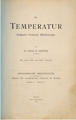 Die Temperatur fließender Gewässer Mitteleuropas