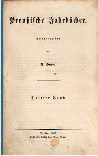 Preußische Jahrbücher