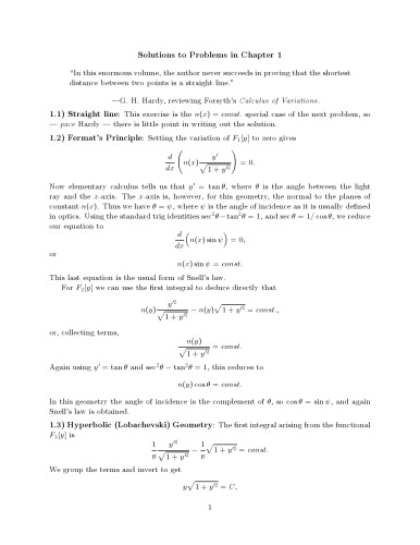 Instructor's Solution Manual for: Mathematics for Physics_ A Guided Tour for Graduate Students