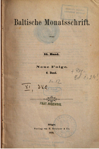 Baltische Monatsschrift