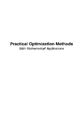 Practical Optimization Methods with Mathematica Applications