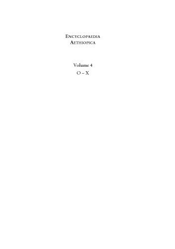 Encyclopaedia Aethiopica. Vol. 4. O-X