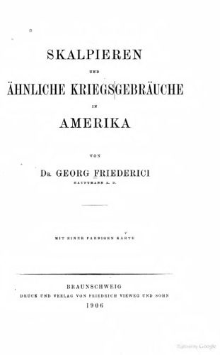 Skalpieren und ähnliche Kriegsgebräuche in Amerika