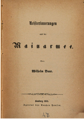 Reiseerinnerungen aus der Mainarmee