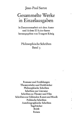 Das Sein und das Nichts. Versuch einer phänomenologischen Ontologie