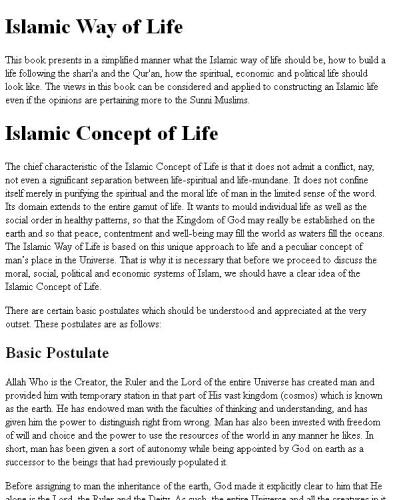 Islamic Way of Life