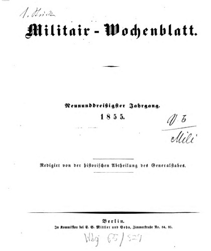Militär-Wochenblatt
