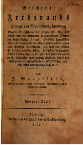 Geschichte Ferdinands, Herzogs von Braunschweig-Lüneburg