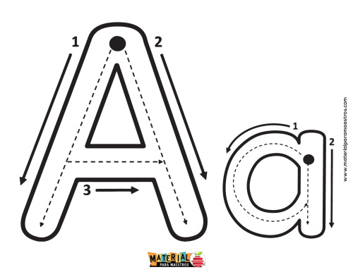 Trazo de las letras del abecedario para imprimir