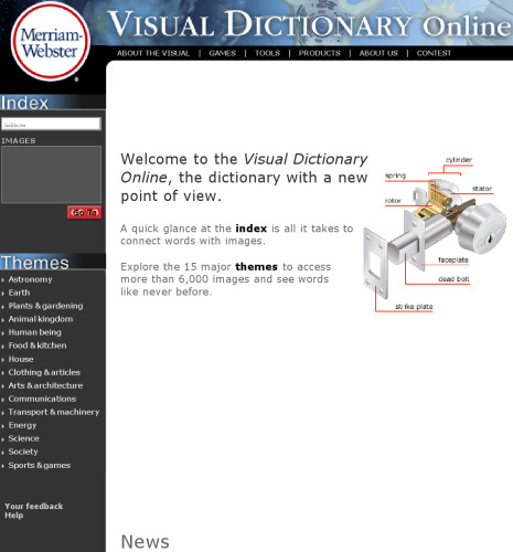 Merriam-Webster Visual Dictionary online