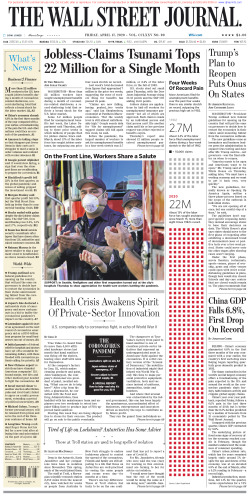Wall Street Journal Friday April 17, 2020