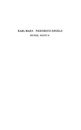 Marx-Engels-Werke (MEW) - Band 16 (Sep 1864 - Juli 1870)