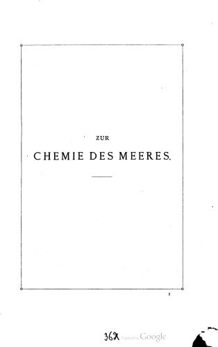 Zur Chemie des Meeres
