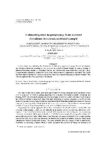 Estimating time to pregnancy from current durations in a cross-sectional sample