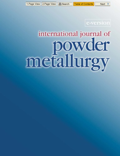International Journal of Powder Metallurgy Volume 43 Issue 4