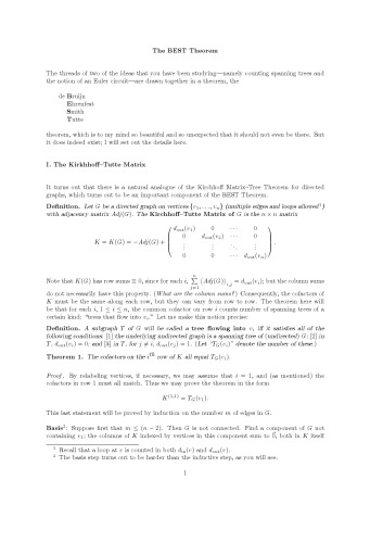 The BEST Theorem