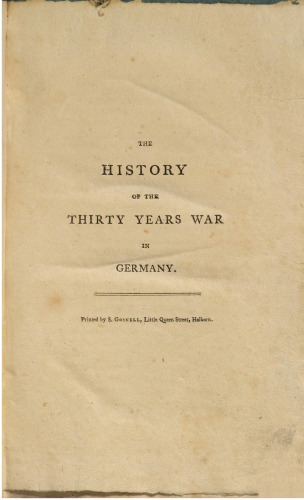 The History of the Thirty Years War in Germany