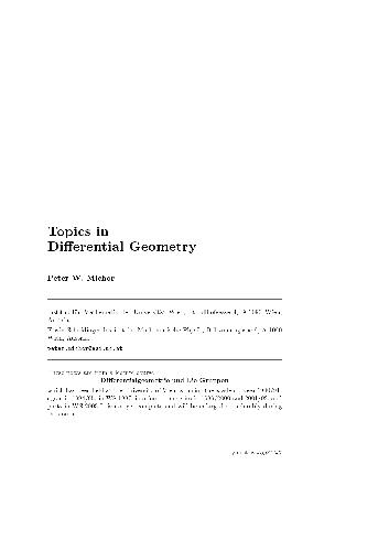 Topics in Differential Geometry