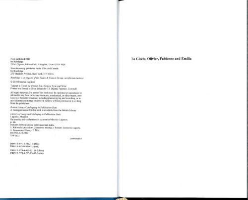 Rationality and Explanation in Economics (ch.1-5 only)