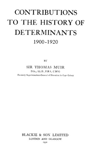 Contributions to the history of determinants 1900-1920