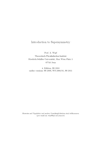[Lecture notes] Introduction to supersymmetry