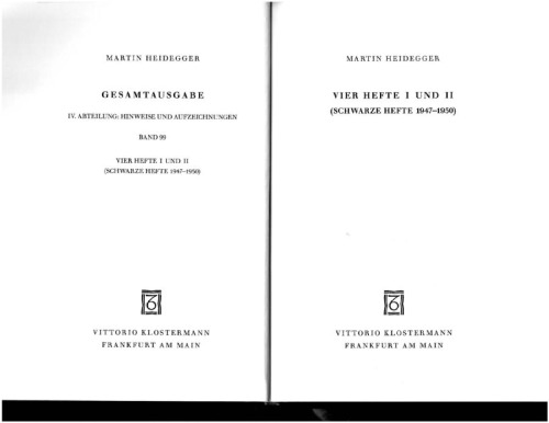 Vier Hefte I und II (Schwarze Hefte 1947–1950)