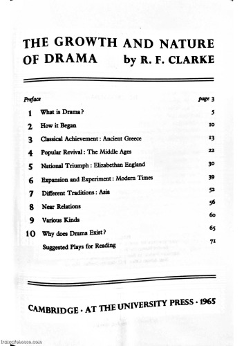 The Growth and Nature of Drama