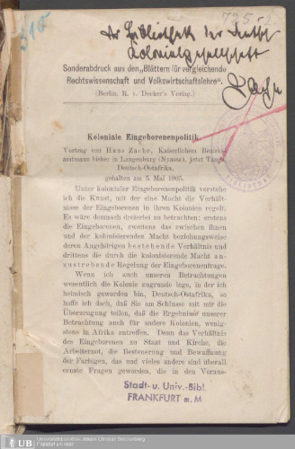 Koloniale Eingeborenenpolitik
