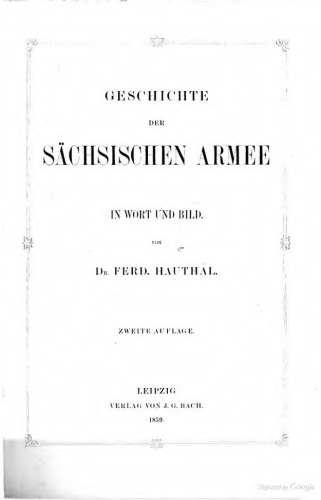 Geschichte der sächsischen Armee in Wort und Bild