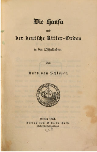 Die Hansa und der Deutsche Ritter-Orden in den Ostseeländern
