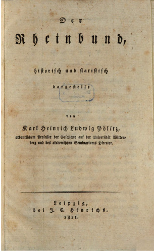 Der Rheinbund, historisch und statistisch dargestellt