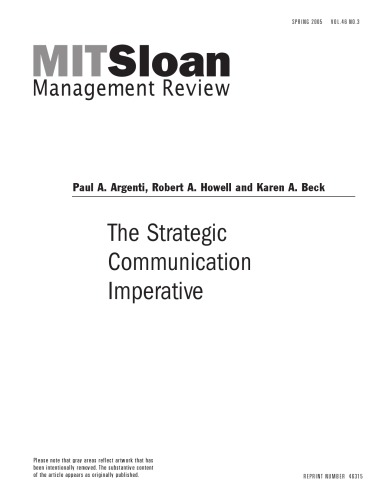 The Strategic Communication Imperative