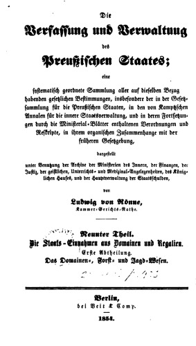 Das Domänen-, Forst- und Jagd-Wesen