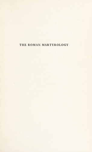 The Roman martyrology