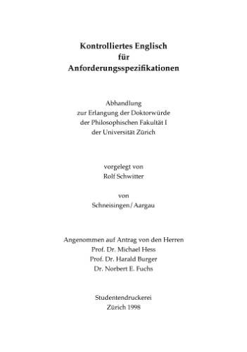 Kontrolliertes English fuer Anforderungsspezifikationen