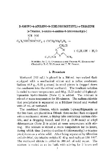 Organic Syntheses An annual publication of satisfactory methods