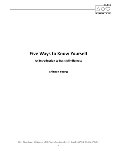 Five Ways to Know Yourself: An Introduction to Basic Mindfulness