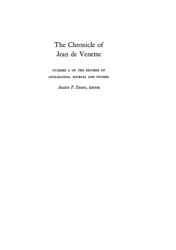 The Chronicle of Jean De Venette