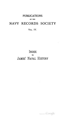 Index to James' Naval History