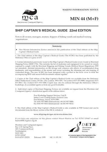 Ship Captain's Medical Guide [U.K.]