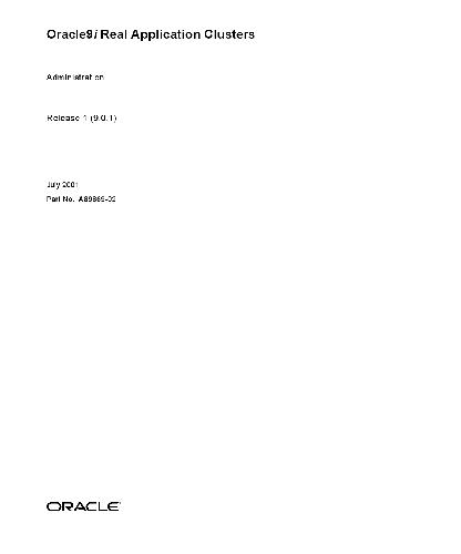 Oracle 9i Real Application Clusters. Administration