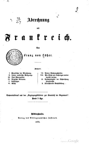 Abrechnung mit Frankreich
