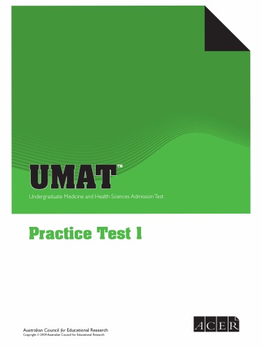 UMAT: Practice Test 1 (Undergraduate Medicine and Health Sciences Admission Test)