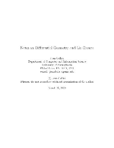 Notes on differential geometry and Lie groups