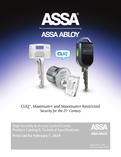 ASSA Abloy CLIQ, Maximum+ and Maximum+ Restricted Price List