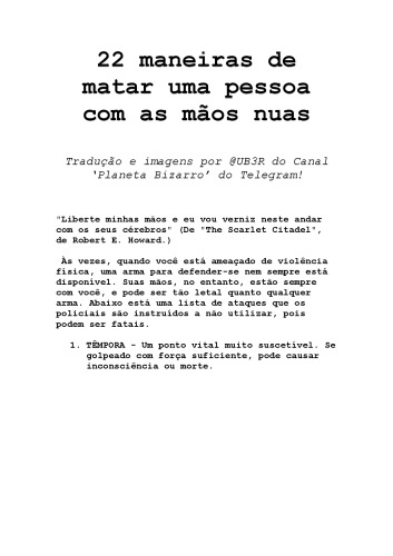 22 maneiras de matar uma pessoa com as mãos nuas
