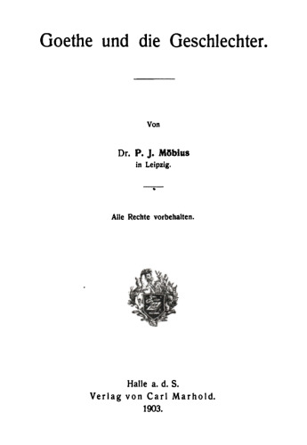 Goethe und Die Geschlechter