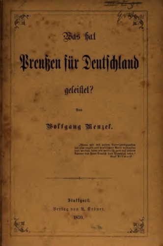 Was hat Preußen für Deutschland geleistet?