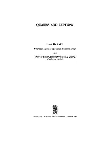 Quarks and leptons